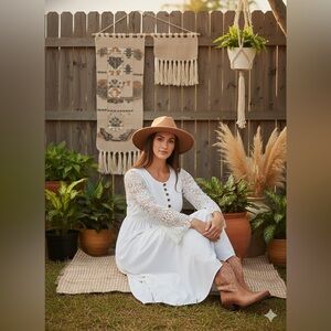 Chic White Lace Maxi Dress